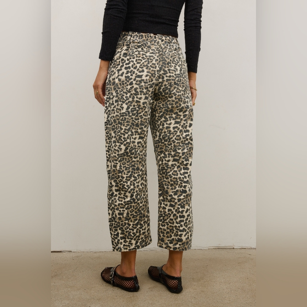 bohme Neutral Leopard-Print Cropped Jeans - Picture 3 of 12